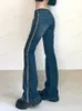 Женские джинсы Rockmore Vintage Jeans для женщин Эстетические брюки-клеш с низкой посадкой Fashion cyber y2k Streetwear Джинсовые брюки femme Retro Korean T240129