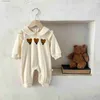 Set di abbigliamento 3psc Neonato Neonata Camicia Pagliaccetto Pagliaccetti Salopette per bambini Onepiece Orso Cartoon Moda Abbigliamento per bambini