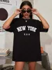 Kvinnors t-shirt New York U.S.A Street Letter Style Tryckt kvinnor T-shirts bomullskvalitet Kort ärm Summer Breattable Hip Hop Tee Clothing T240129