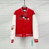 Offwhite Varsity Top Off Offs Offs White Jacket Men Men's Męskie kurtki męskie Designer Designer of Windbreaker Vintage Off White Loose Long Baseball 558