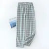 Ropa de dormir para hombres 2024 Spring Men Sleep Shorts Crepe Pijamas Pantalones Impresión Bottoms Wear Sleeping Lounge