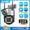 بدون طيار Linook V380 Pro 4K 8MP PZT CCTV IP Camera Camera WiFi WIFI Camera Camera AI Mobile Tracking YQ240129