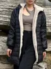 Damski okopa płaszcza ciepła z kapturem szczupła bawełniana płaszcz swobodny długie rękawy 11 zima w odzieży koreańskiej koreańskiej kobiety ubrania