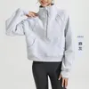 Active Shirts Half Zipper Stand Collar Women Yoga Fitness Loose Extra Fleece And Thick Clothes Long Sleeve Keep Warm Jacket