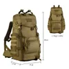 Borse da trekking Zaino tattico grande da 60 litri Zaino militare Borsa da assalto Molle Uomo Esercito Zaino da arrampicata impermeabile all'aperto Zaino da campeggio Mochila YQ240129