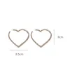 Fyuan Fashion Big Heart Ring Earrings Women's Bijoux Geometry Rhinestone Earrings Declaration Jewelry Gifts 240129