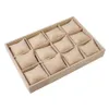 Stackable 12 Girds Jewelry Trays Storage Tray Showcase Display Organizer LXAE Watch Boxes & Cases240q