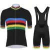 Homens Tracksuits Preto 2020 Campeão Mundial Ciclismo Jersey Set Pro Ciclismo Roupas Homens Race Road Bike Terno Bicyc Bib Shorts Maillot CulotteH24129