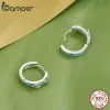 Boucles d'oreilles Bamoer 100% 925 argent Sterling vert papillon boucles d'oreilles cerceau chanceux classique oreille pour les femmes bijoux fins de mariage Original