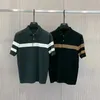 Summer Patchwork Polo Shirt Korean Trend Contrast Button Stripes Light Luxury Slim Casual Fashion Cortile Short Sleeve Tshirt 240122