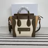 Forever Classic Nano SMILEY-Tasche aus getrommeltem natürlichem Kalbsleder, Kosmetiktaschen, Textil-Umhängetaschen aus echtem Leder mit langer Schulter199F