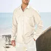 Men's T Shirts Long Sleeve Lapel Wrinkled Casual Shirt Men Romper Jumpsuit Floral Corduroy Pants Tall Size For