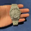 Relojes mecánicos automáticos Reloj con tapa de zafiro Personalizado de alta densidad Exclusivo con incrustaciones de hielo Cristal de diseño de diamantes completo Movimiento mecánico