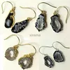 Pendientes de cuarzo irregulares de ónix natural, rebanada multicolor, piedra de cristal de ágata, bricolaje, joyería con dijes, venta al por mayor YQ240129