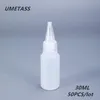 Botellas de almacenamiento Frascos UMETASS 30ML Pequeño apretón PE Plástico para pegamento Aceite Botella cuentagotas redonda Contenedor de líquido a prueba de fugas 50PCS lo315B