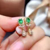 Earrings women water drop shape green crystal zircon diamond gold plated earrings student fashion jewelry birthday gift