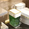 1215L Nordic Gold Press Trash Can Household with Lid Kitchen Light Luxury Presstype Bathroom Living Room Garbage Waste Bins 240119