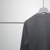 Mäns T-skjortor 2024 Tidig vår Bekväm bomull Blandat material Enkel fast färg Högkvalitet grå ärmdjö