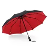 Automatische paraplu met tien botten, opvouwbare paraplu, paraplu voor zakelijke studenten, extra grote dubbel versterkte paraplu, paraplu voor heren en dames
