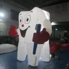 야외 활동 6m 20 피트 키가 큰 거대한 거대한 팽창 식 치기 칫솔 LED 가벼운 흰색 치과 용 맨 풍선 치과 의사 광고 홍보