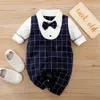 HERBEEZA hommes bébé vêtements pour nés combinaison enfants bébé vêtements pour enfants Gentleman enfants salopette doux bébé barboteuses 240122