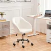 Other Furniture Adjustable Swivel Velvet Desk Chair for Home Office Ivory Q240129