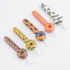 NC098 DAB Rig rookpijpzak Set 10 mm Titanium keramische tip Quartz Banger Nail Clip Dabber Tool Silicium Jar Air Hole Recycle Wig Wag glazen pijpen