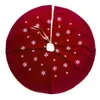 1pc 120cm árvore de natal saia floco de neve padrão redondo árvore de natal saia aventais decoração para casa festivo suprimentos de natal vermelho bege254m