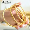 Bangle AYONG Dubai Pulseiras de Ouro 18k Banhado A Ouro Torcido Punk Personalidade Cuff Bangle Médio Oriente Jóias Vintage Festa de Casamento Peças