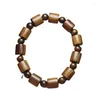 Strand African Rosewood Barrel Beads 12mm Bracelet With Spacer Black