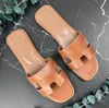 Designer Slides Sandal Slippers Beach Classic Flat Sandal Luxury Summer Lady Leather Flip Flops Men Women79001