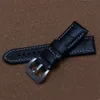 Assista Bandas Watchband Crocodilo Grão Grosso 24mm Preto Couro Couro Strap para PAM Pam441 Pam111 Pulseira Cinto Classic239b