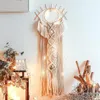 Gobeliny Macrame Wall wiszące złe oko Zmarowe Catcher Wystrój pokoju Kryształowy kamień wisiorek boho tkany do sypialni dekoracja domu313J