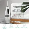 Enxaguador de dente elétrico de 1 unidade, limpeza de dentes, espaço morto oral, 3 modos ajustáveis, tanque de água de grande capacidade, equipado com 4 tipos de bicos de spray, modo de carregamento USB