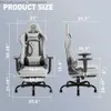 Autres meubles Chaises de jeu à dossier haut pour adultes Style de course PC Chaise de bureau avec appui-tête Meubles de soutien lombaire 350 lb Mobile Q240129