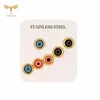 Stud Earrings Blue Red Black 3 Colors Resin Evil Eye Set For Women Teens Gold Plated Ear Piercing Studs Stainless Steel Jewelry Gifts