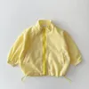 Summer thin sunscreen baby solid color sports windbreaker coat childrens versatile casual zipper Hoodie 240125