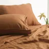 2 pièces couleur unie 100% pur lin taie d'oreiller Euro Sham pour lit taille personnalisée enveloppe housse de coussin décoration taie d'oreiller 240118