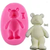 Baking Moulds Bear Lovely Cute Cartoon Fondant Cake Molds Chocolate Mold For The Sugarcraft Decoration Tool Pink Grey