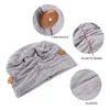Berets Curly Hair Toppers Women Hat Button Wrap Chemotherapy Cap Polyester Woman Miss