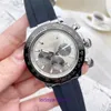 Brand Designer ZF Roless for men and women Lao Three Eyes Six Needle Quartz Tape Steel Mens Watch with original box pyj