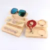 Necklace Multi Layer Solid Wood Ladder Glasses Display Rack Jewelry Displays Riser Watch Ring Perfume Model Showcase Storage Organizer