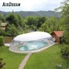 wholesale Outdoor customized transparent inflatable swimming pool cover dome with white covered ceiling from China factory