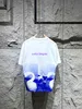 Designer T-shirt Men's T-shirt 5XL Sports Shirt Blue Rose Print T-shirt Men's Loose T-Shirt Gradient Swan Spela i Water Figure Leisure Polo Top 810