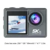 Caméras vidéo d'action sportive 5K 30FPS Caméra d'action double écran IPS Caméra de sport étanche 170 degrés grand angle vélo Action Cam WiFi chronométré Photo boucle vidéo YQ240129