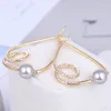 Boucles d'oreilles à clous, bijoux européens et américains, vente en gros, lignes géométriques, atmosphère perle grise, vente en gros