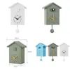 Wall Clocks 3Colors Modern Plastic Bird Cuckoo Design Quartz Hanging Clock Timer For Home Office Decoration H1230 Drop Delivery Garde Dh6Ey