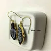 Stud Natural Onyx Irregular quartz earrings Multi Colorful Slice Agat Crystal Stone DIY Fit charm jewelrys wholesale YQ240129