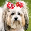 犬のアパレル3 PCSクリスマスペット猫とヘッドドレス装飾的なヘアピンギフト弓犬のための小さなサイズの問題カード