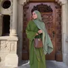 Этническая одежда Комплект Абая Рамадан Ид Длинные платья для женщин Дубай Свободный повседневный комфортный халат с рукавами Скромное платье Исламская одежда оптом